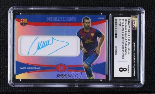 2024-25 Daka One & Two FC Barcelona Silver 4/10 Javier Mascherano CGC 8 Auto