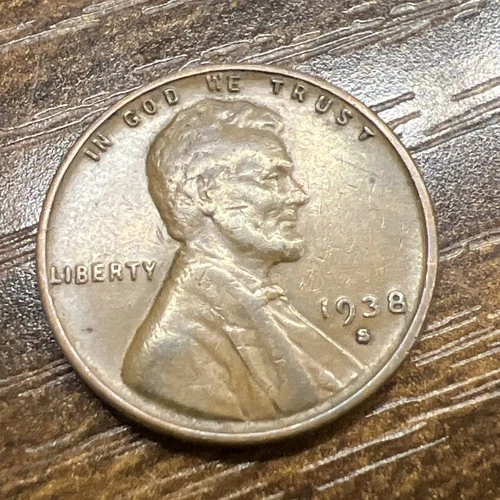 1938-S  Lincoln Wheat Penny Actual Coin. Priced At Value Look At All My Coin