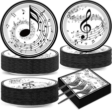 200Pcs Musical Note Plates Napkins Music Notes Themed Party Tableware Set Baby S
