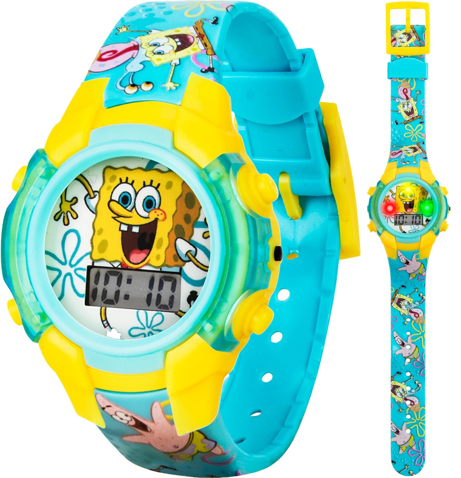 Nickelodeon Spongebob Squarepants Kids LCD Watch with LED Lights - Colorful