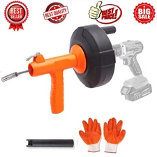 Multifunctional Drain Cleaner Machine Spring 25ft 1/4 in Autofeed Cleaning Auger