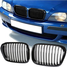 KÜHLERGRILL EINZELSTEG NIEREN GRILL PASST FÜR BMW 5ER E39 GLÄZEND SCHWARZ
