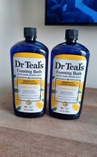  2 Dr Teal's Foaming Bath PURE EPSOM SALT PREBIOTIC LEMON BALM 34 oz Each