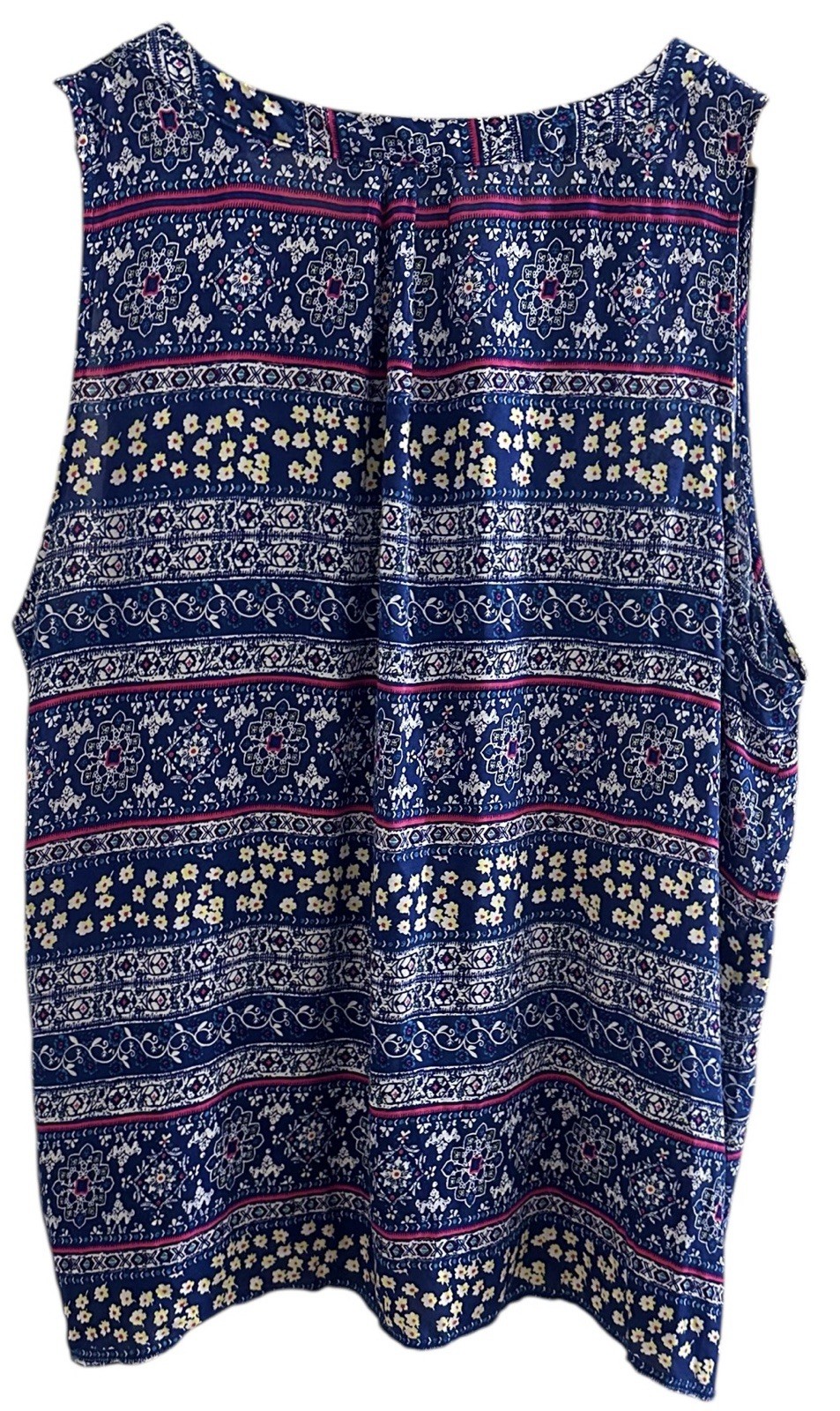 ROSE & THYME Blue/Multicolor Pattern Tunic Tank T… - image 2