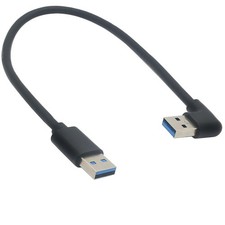 1 PC 90 Degree Right Angled USB 3.0 TypeA Male To Male Straight Cable 1FT