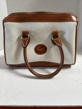 Dooney Bourke All Weather Leather Zip Classic Satchel Bone British Tan Vtg T93