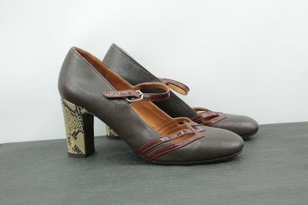 Women Chie Mihara Heels Brown Leather 39 #172P