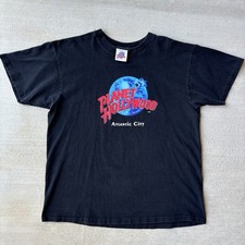 Planet Hollywood Atlantic City Black Sun Faded T Shirt Men’s Large Made In USA