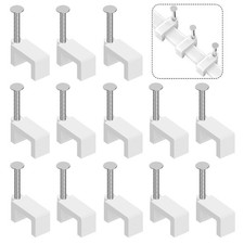 100 Pcs 8mm Flat Cable Clips Nail in Wire Clips for Ethernet Coax Speaker Cat5
