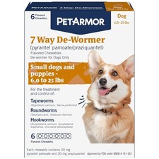 Oral 7-Way Dewormer Chewables for Small Dogs - Treat Tapeworms Roundworms