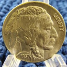 1937  Buffalo Nickel - AU - Numismatic Rarity R-2.5  Surviving Pop. - 50,000