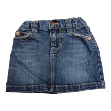 Gap Girls Denim Skirt Size 5 Regular Stretch Blue Cotton Spandex Classic Everyda