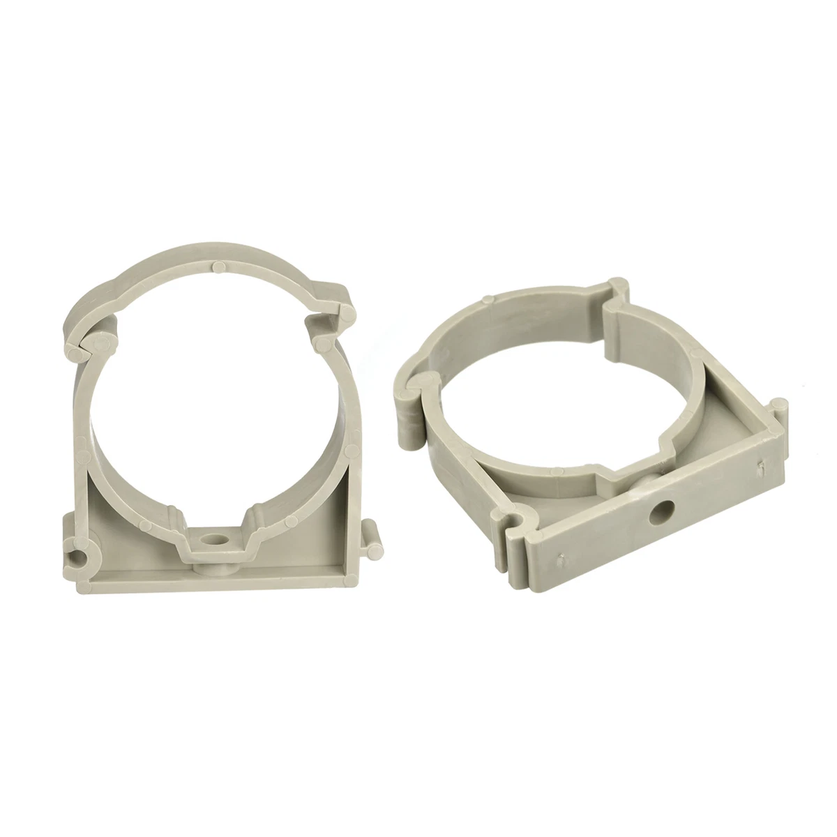 40mm Dia Pipe Clamps Clips PPR Hose Fittings Tube Holder with Lock Gray 2 Pcs