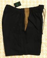 New Michael Reslan Italy 100 Cotton Men  s Swim Trunk Short Size M 50 Black