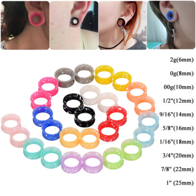 2Pcs Silicone Gauges Ear Plugs Flexible 2g to 3/4