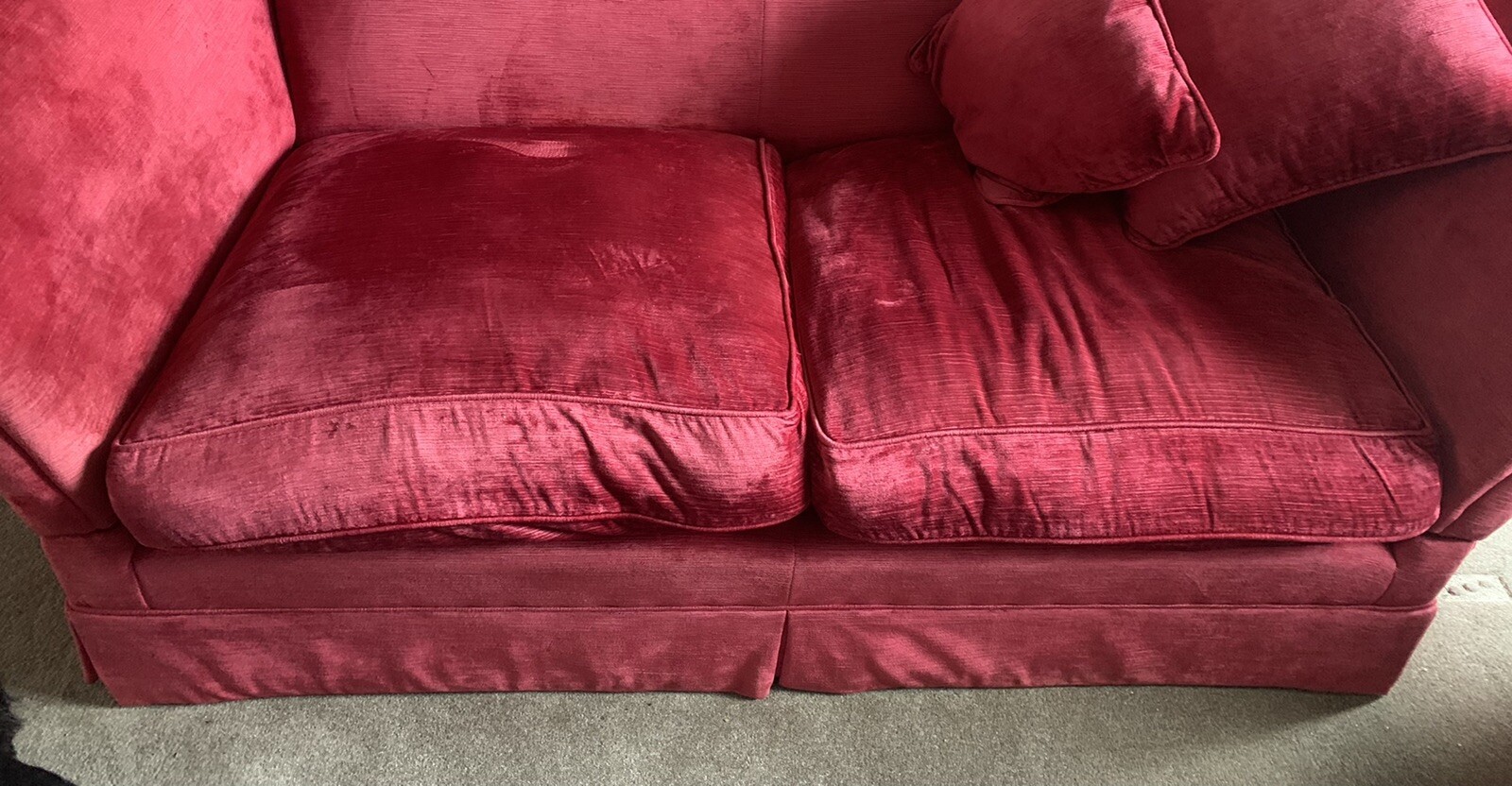 Laura Ashley Langham Knole 2 seater sofa (drop arm) in raspberry