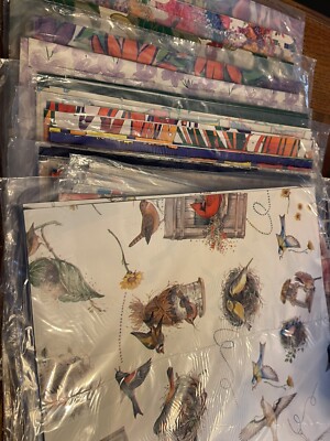 Huge Lot Vtg Wrapping Paper All Occasion Floral Concepts Over 25 Packs