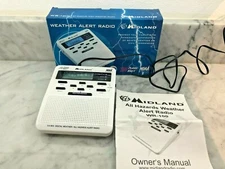 MIDLAND WR100 NOAA WEATHER ALERT RADIO ALL HAZARD PUBLIC ALERT