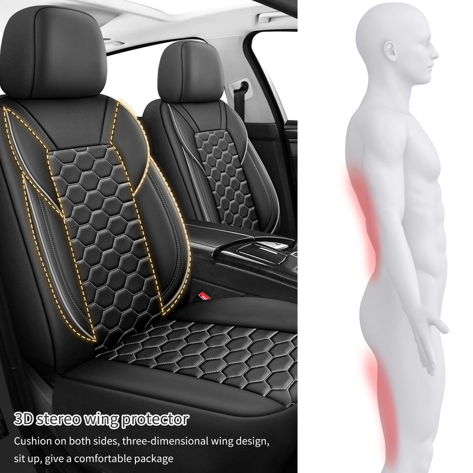 Car Split Rear Seat Covers Full Set Black Fabric For Renault Clio