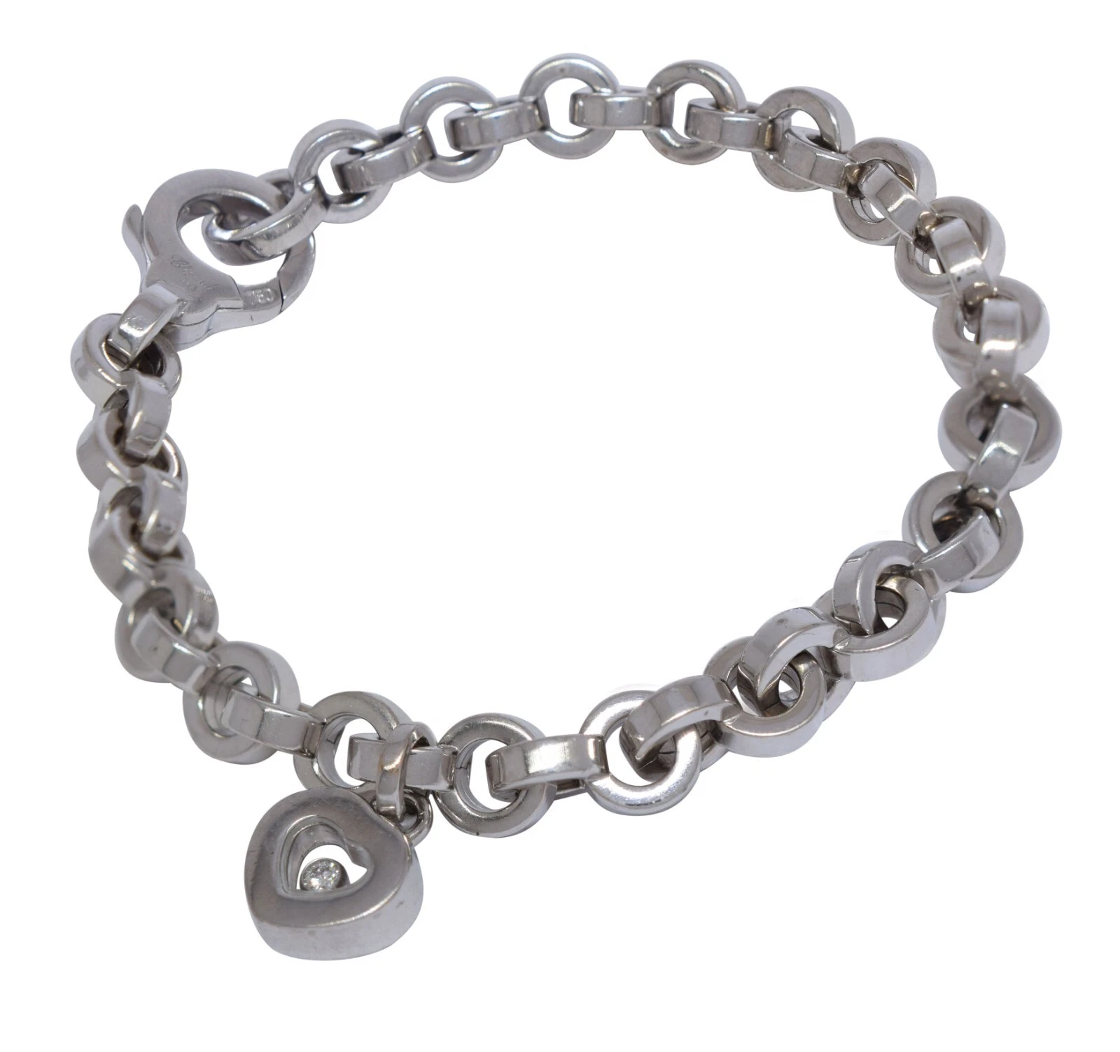 Chopard — Chopard Happy Diamonds 18k White Gold Link Bracelet +Certificate 85/3468-20