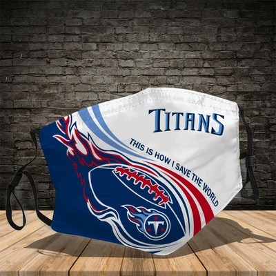 Tennessee Titans "I Save The World" Face Mask 3D One Size &hellip;