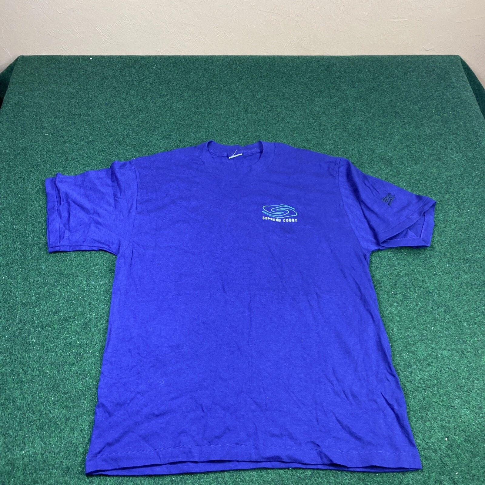 T shirt vintage années 90 Nike Supreme Challenge Court convient GRAND RARE point simple