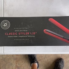 Evalectric Classic Styler Christmas Red Ceramic Plate Negative Ion Straightener