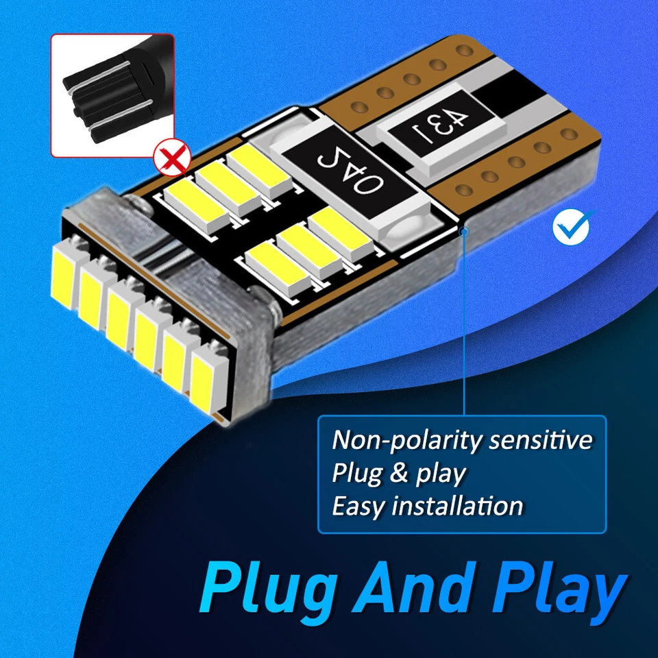 2X Xenon White 168 2825 LED License Plate Light Bulb for 2000-2023 Nissan Maxima - Image 3 of 4