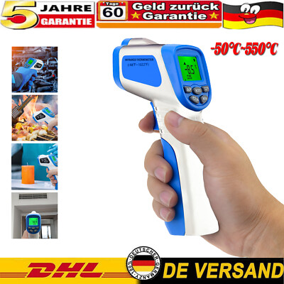 Infrarot Thermometer LCD Laser Pyrometer IR 12:1 bis +550°C Temperatur Messgerät