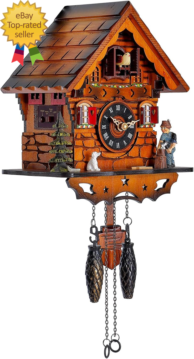 Cuckoo Clock Traditional Black Forest Clock Antique Wooden