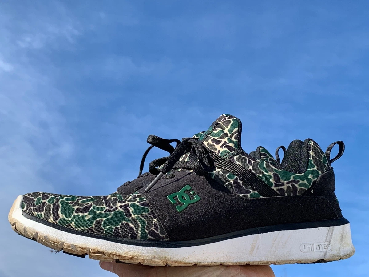 DC SHOES Heathrow Camouflage Green Skateboard Sneakers Skate Shoes