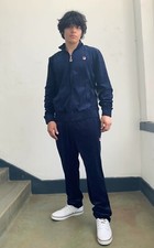 Men s Fila Navy Velour Fashion Tracksuit