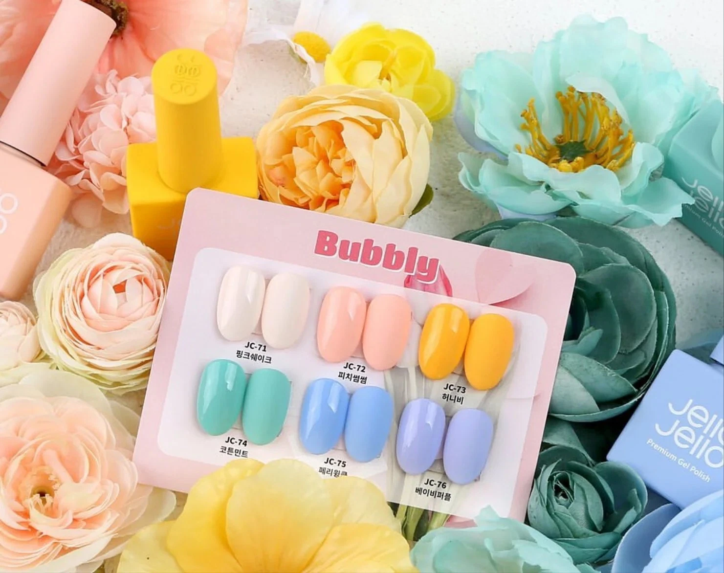 Jello Jello Premium Syrup Gel Nail Polish Bubbly Spring Collection 6 Color Set