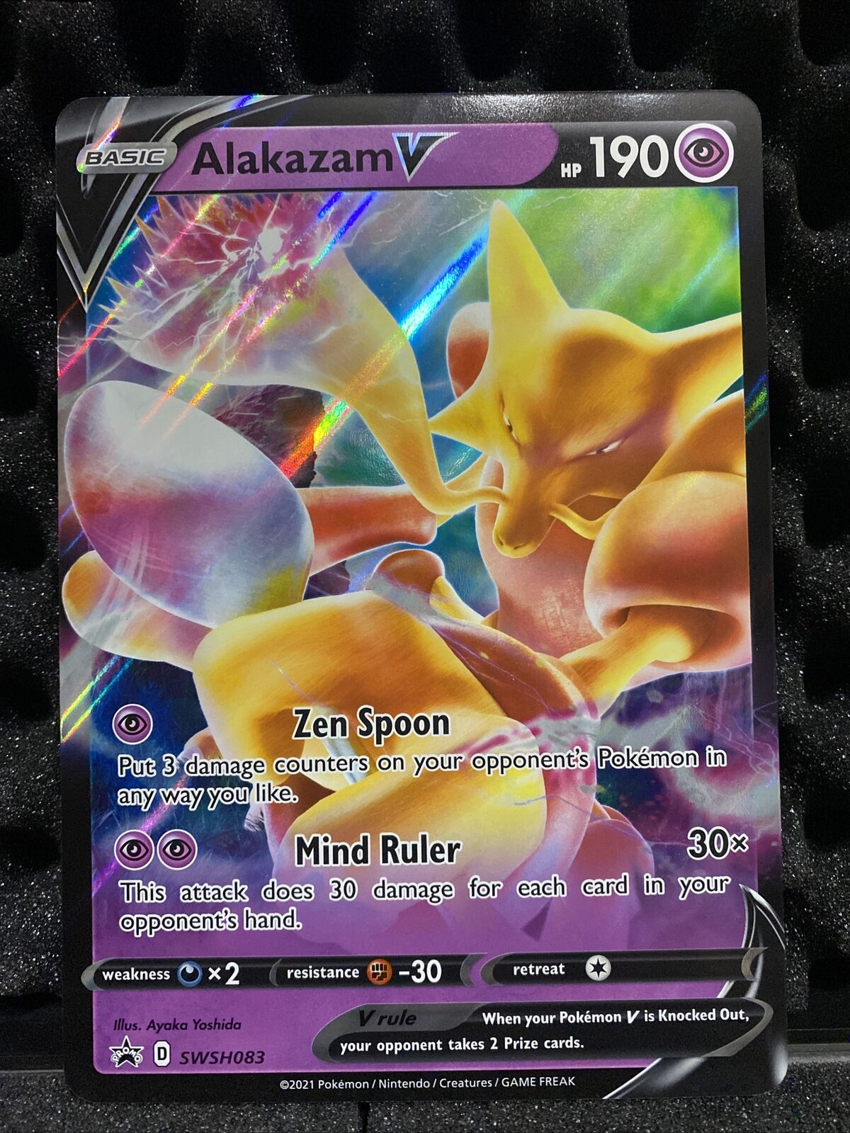  Pokemon Alakazam V - Jumbo Card - SWSH083 - Holo Foil : Toys &  Games