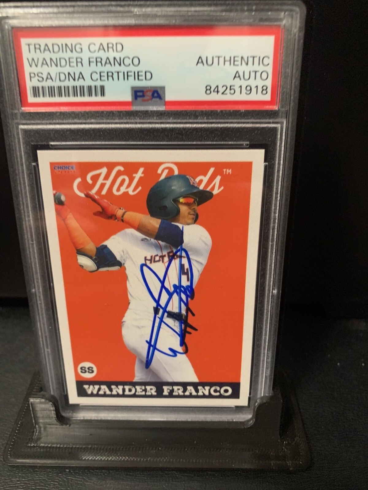 Wander Franco autograph Autographed Signed 2019 Bowling Green baseball card PSA SLAB Rays 