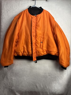 Halloween-Colored Puffer Jacket Men Reversible Black And Orange XL