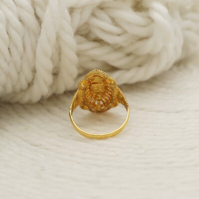 22k916 yellow Gold Ring, 22kt Indian Handmade Ring for Women or
