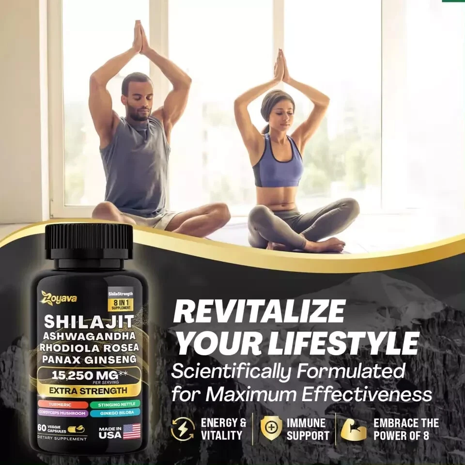 Paquete Dynamic Vitality - Combo multivitamínico de musgo marino y Shilajit Power EE. UU. Foto 3 de 4