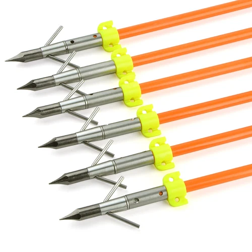 Fishing Arrows 32" Archery Bow Fiberglass 8mm Broadheads Bowfishing Hunting - Picture 3 of 11