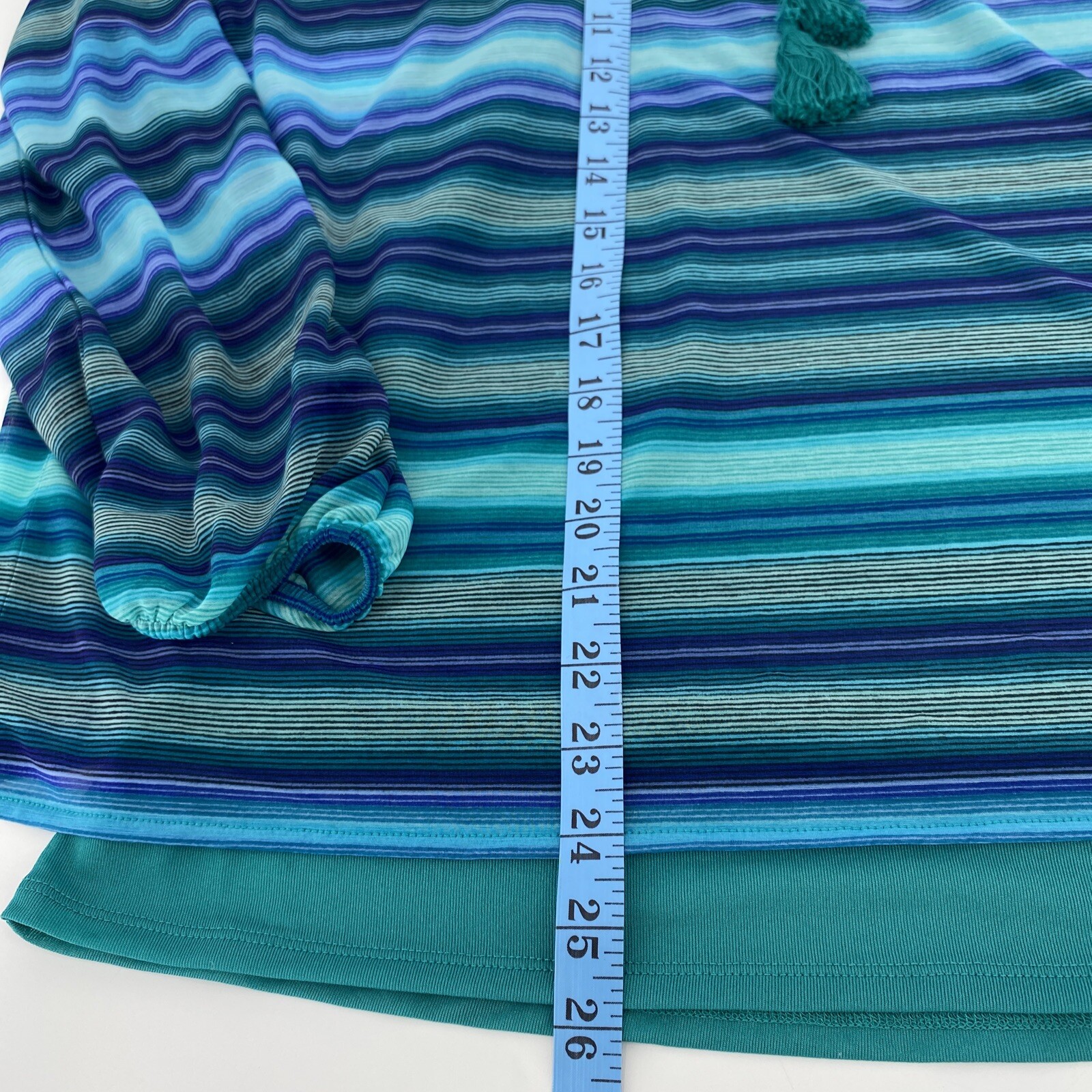 WORTHINGTON Blouse Women's Large Petite Striped Flowy Split Sleeve