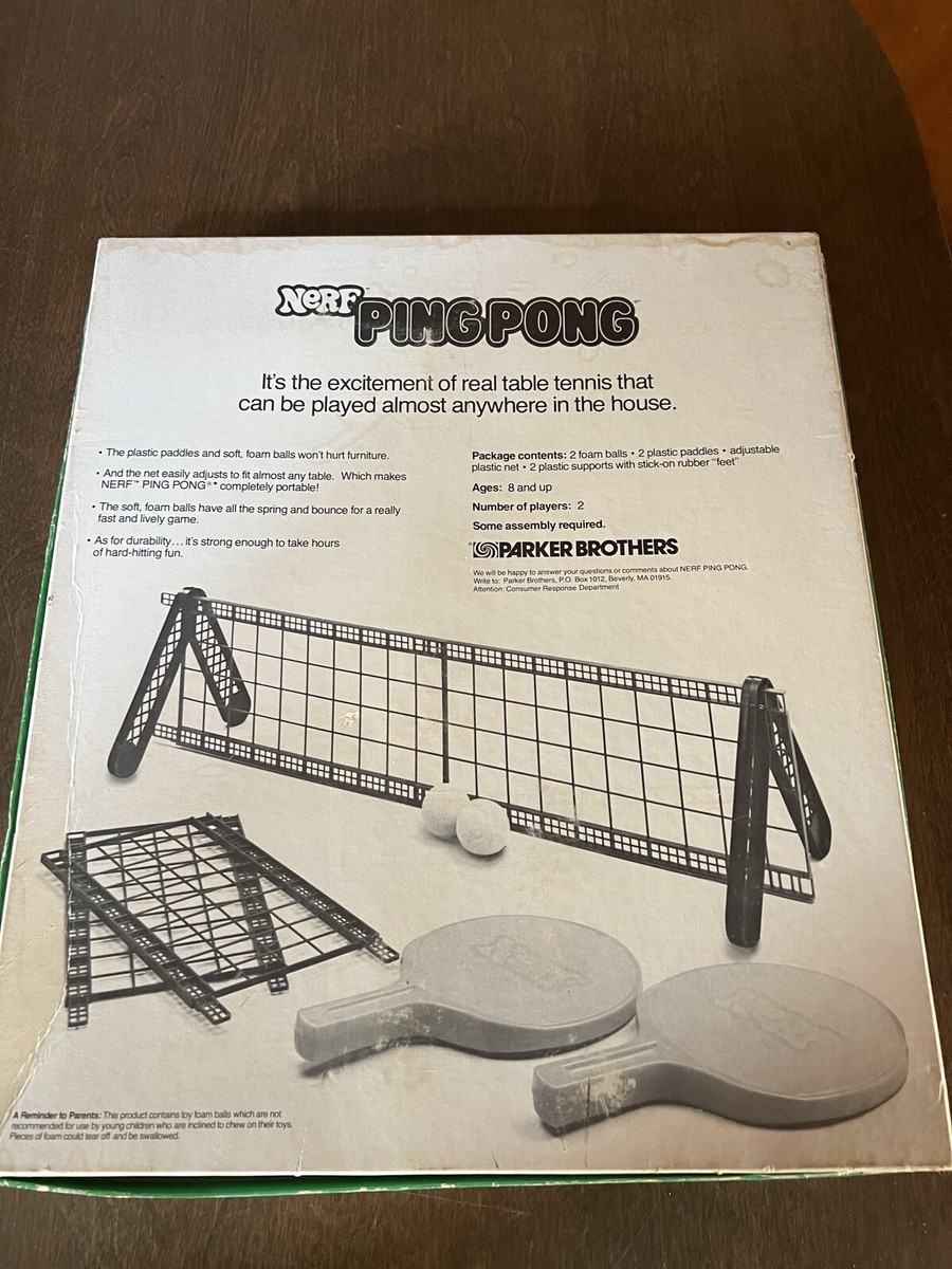 Vintage Nerf PING PONG Game complete With instructions Parker Brothers