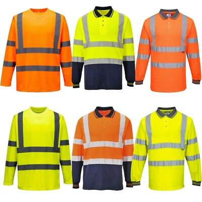 Portwest Warnschutz Shirt langarm Polo gelb orange Poloshirt Warnshirt T-Shirt