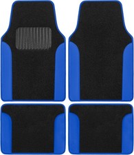 Floor Mats for Cars, Two-Tone Carpet Car Floor Mats with Black  Blue Floor Mats
