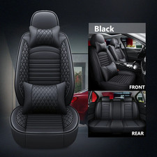 5-seats Car Seat Covers Luxury Pu Leather Front Rear Cushion Full Set Universal
