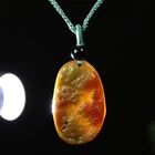 Certified Grade A Red Green 100% Natural Jade Jadeite Pendant Landscape 山水 00364