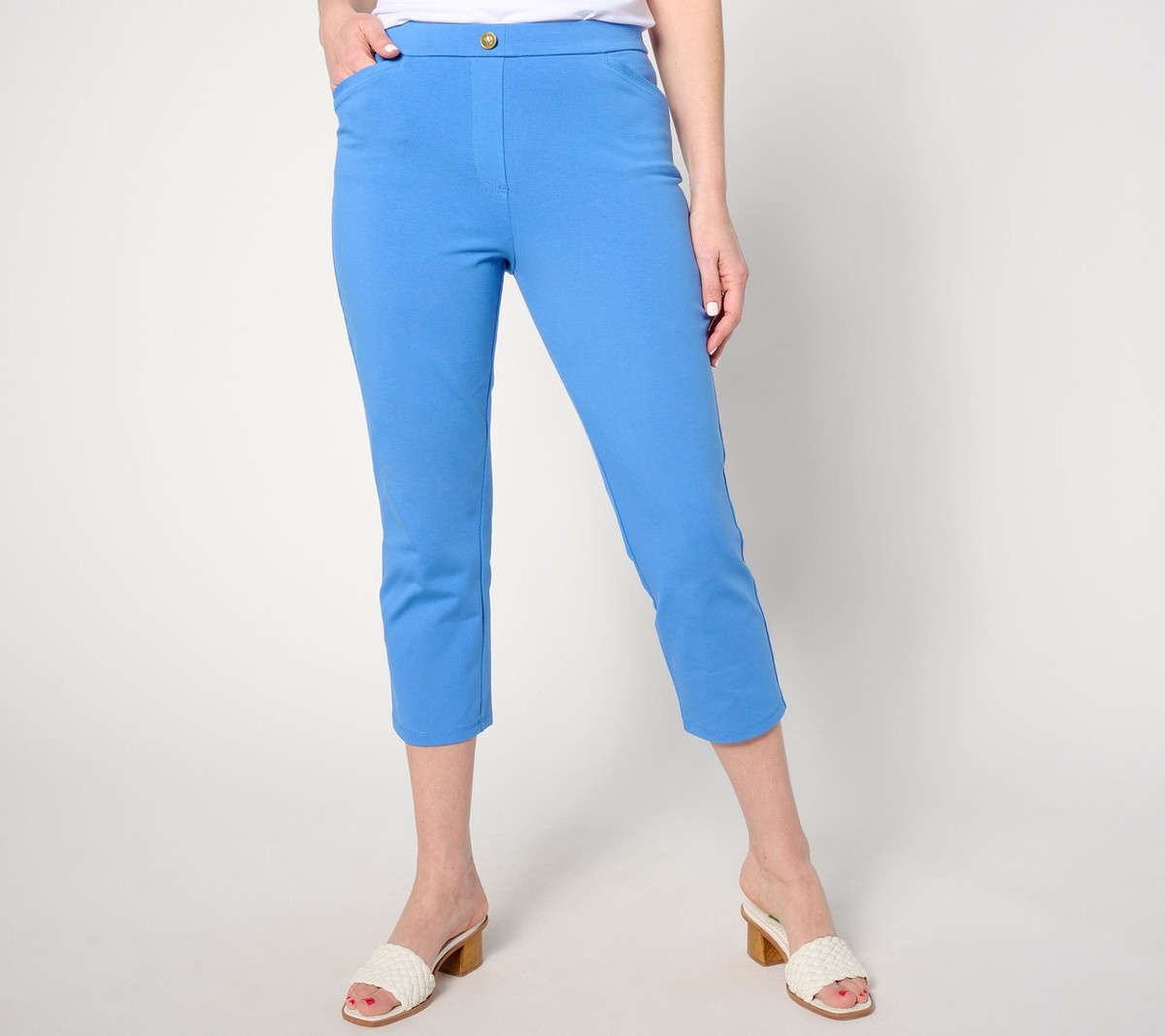 Susan Graver Petite Weekend Essentials Premium Stretch Slim Crop