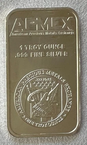 1 oz Silver Bar APMEX .999 Fine - 1 TROY OUNCE (Auction)