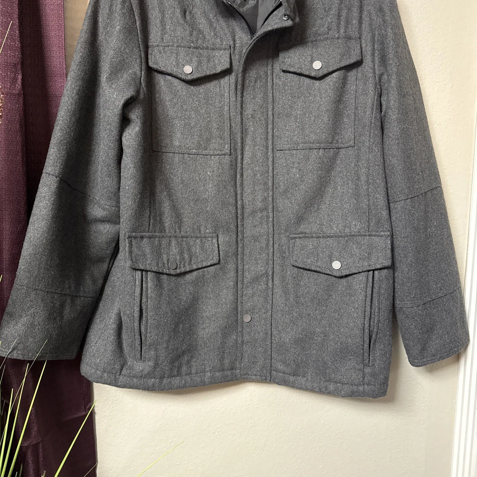 MS26 Brave Soul Wool blend military style coat size extra large - Image 3 of 4