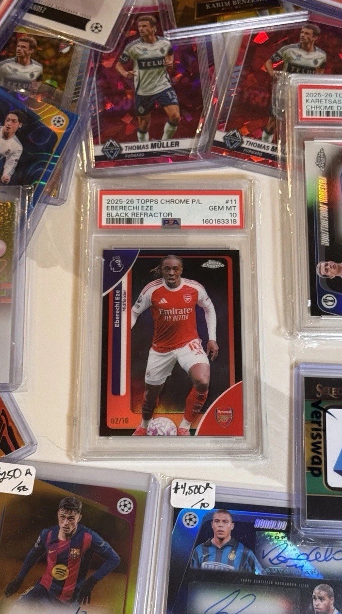 2025-26 Topps Chrome Premier League Eberechi Eze /10 PSA 10