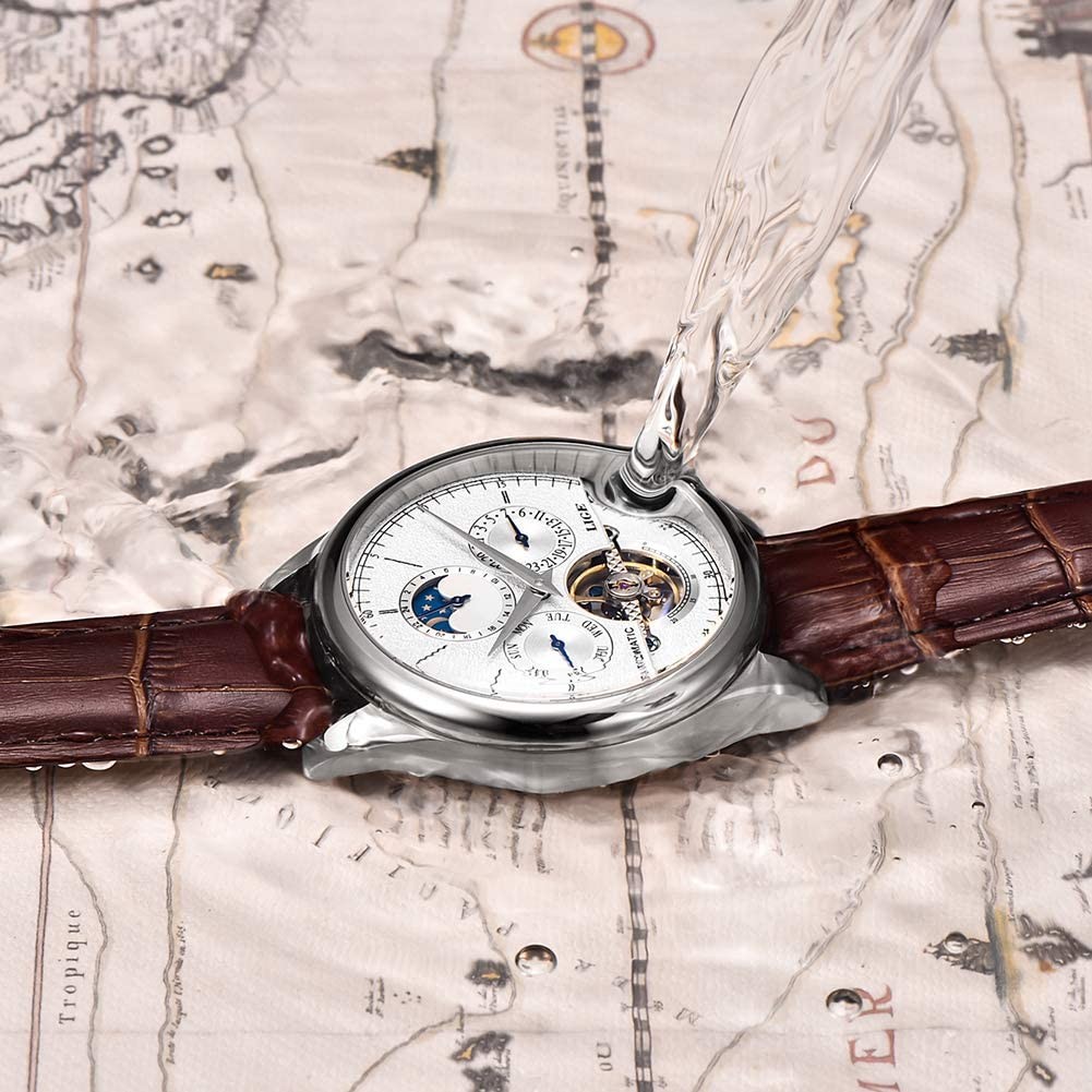 Moon Phase Automatic Watch Men Chronograph Tourbi… - image 3